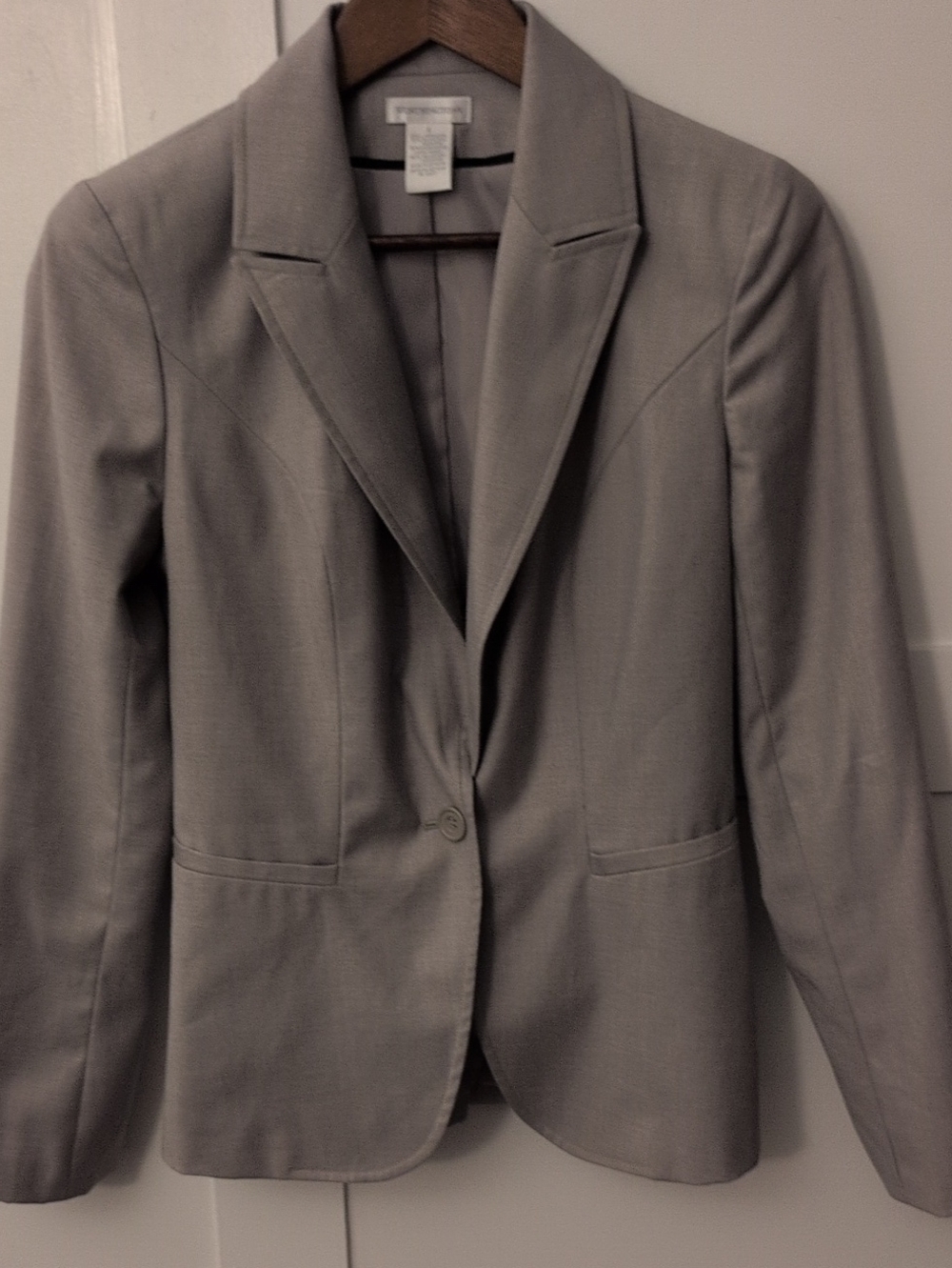 Worthington Light Gray Single-Button Blazer